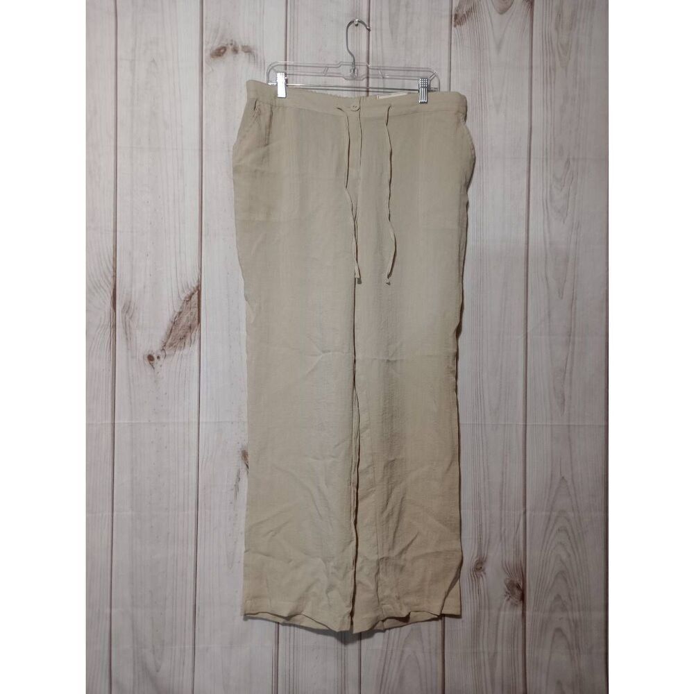 Charter Club Pants Ladies OX 12 Tan Sparkle Semi Sheer Beach